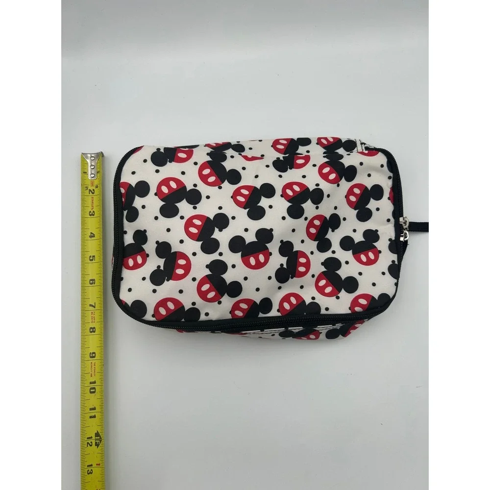 Disney Mickey Mouse Bioworld Travel Pouch Cosmetic Bag White Red Black B736